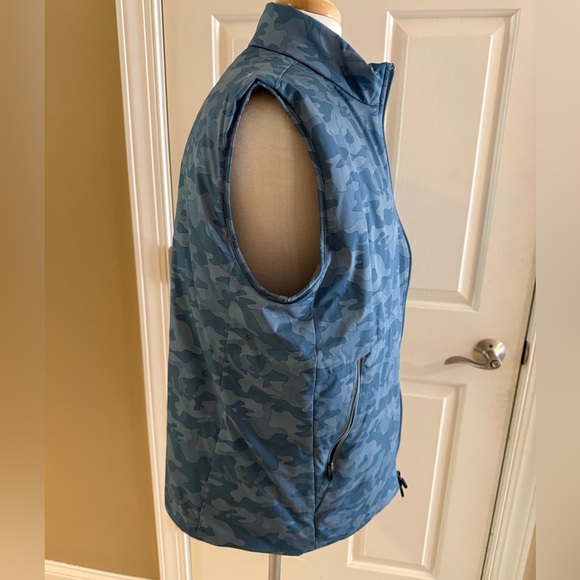 Johnnie-O Rippen 2 Way Zip Slate Blue Camouflage Puffer Vest-Size Medium-Golf - Picture 4 of 9